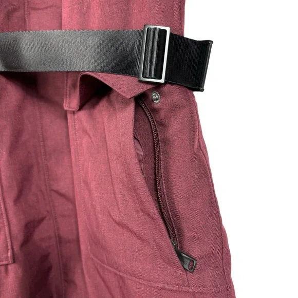 The North Face Winter Parka Faux Fur Hood Belted Jacket Fur Hood Maroon Women XS - Picture 5 of 9